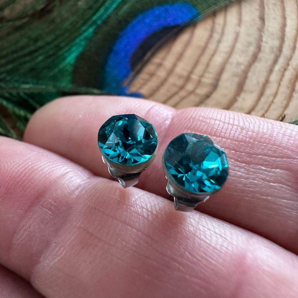 Elegant Teal Stud Earrings